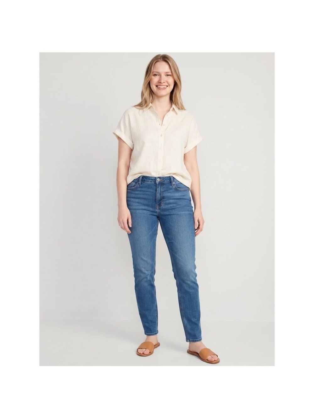 Old Navy High Rise Wow Straight Jeans Size 18 Tall Stretch Denim